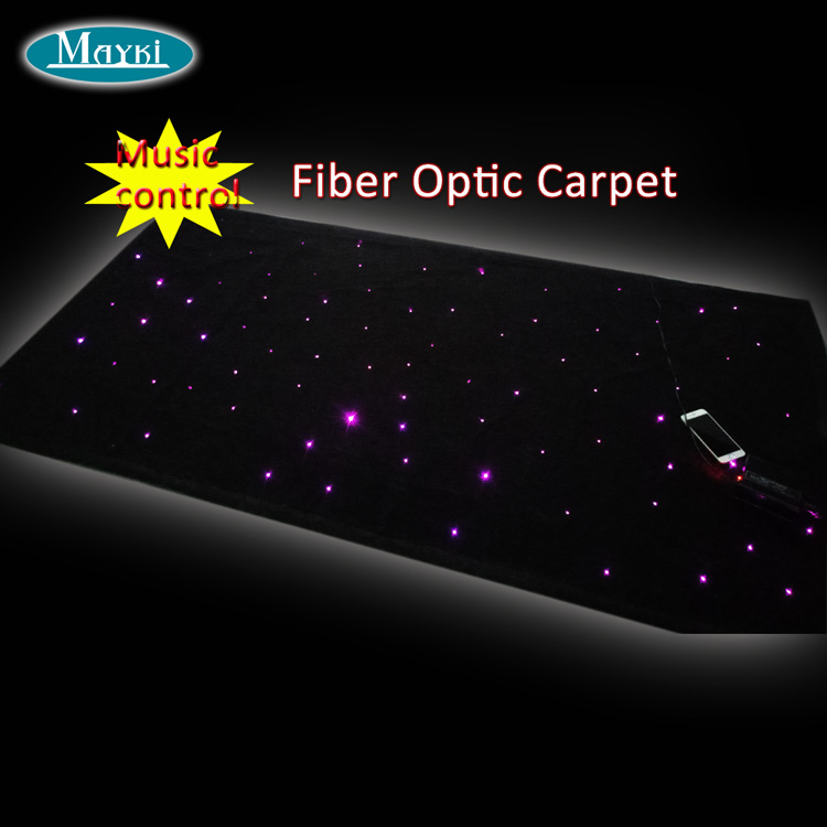 Music interactive fiber optic star carpet